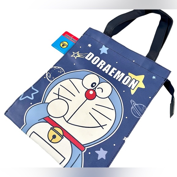 Doraemon Planets Stars Bag Canvas Zipper Tote Shoulder Bag Anime & Manga Cat NEW - Picture 1 of 3